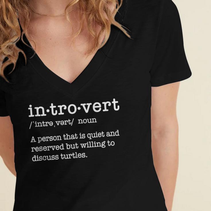 Willing To Discuss Turtles Introvert Definition Women's Jersey Short Sleeve Deep V-Neck Tshirt Willing To Discuss Turtles Introvert Definition Women's Jersey Short Sleeve Deep V-Neck Tshirt