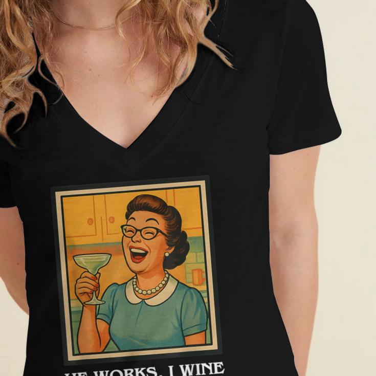 I Wine Housewife Retro Nostalgia Classic 1950s Vintage Humor Women's Jersey Short Sleeve Deep V-Neck Tshirt I Wine Housewife Retro Nostalgia Classic 1950s Vintage Humor Women's Jersey Short Sleeve Deep V-Neck Tshirt