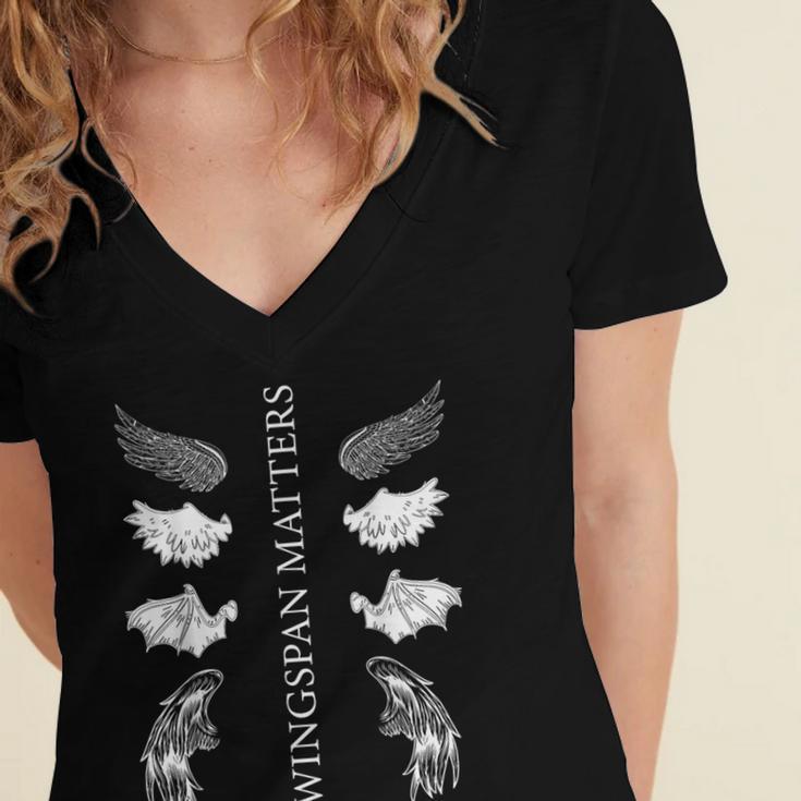 Wingspan Matters For Book Lover Women's Jersey Short Sleeve Deep V-Neck Tshirt