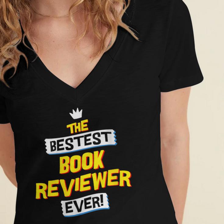 Women's Best Book Reviewer Critic Job Occupation Women's Jersey Short Sleeve Deep V-Neck Tshirt Women's Best Book Reviewer Critic Job Occupation Women's Jersey Short Sleeve Deep V-Neck Tshirt
