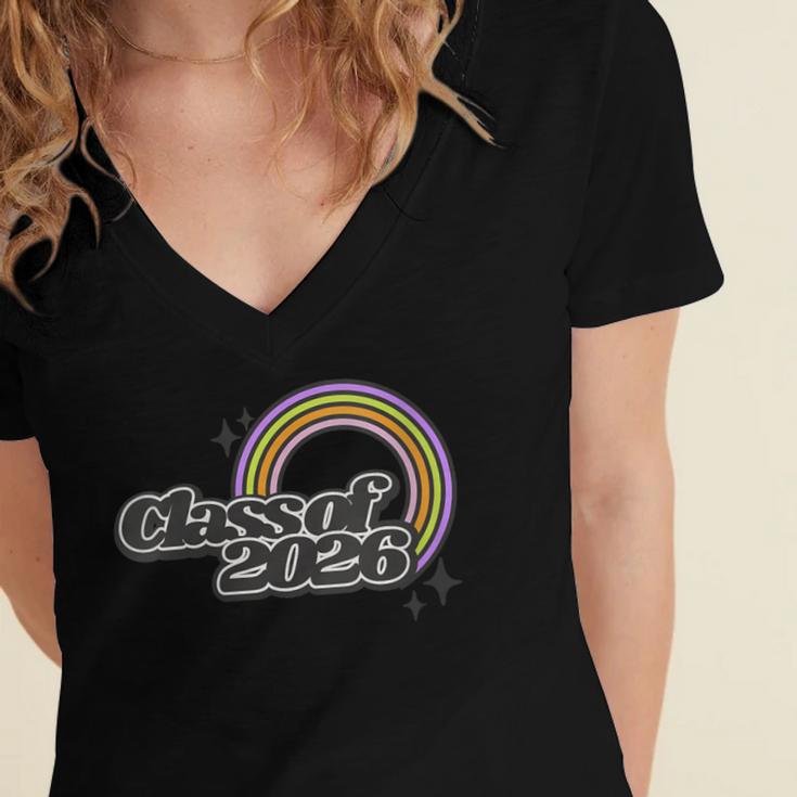 Women's Class Of 2026 Graduation Special Occasion Women's Jersey Short Sleeve Deep V-Neck Tshirt