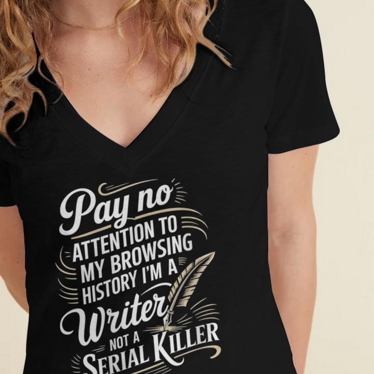Women's I'm A Book Writer Author Book Writing Novelist Women's Jersey Short Sleeve Deep V-Neck Tshirt