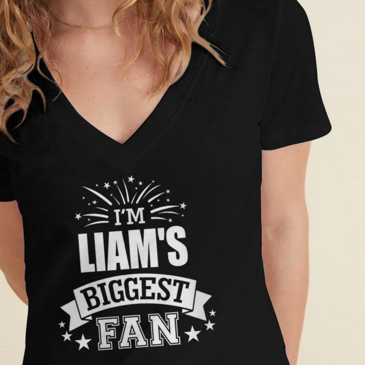 Women's Liam Personalized Name Sports Fan Birthday Graduation Women's Jersey Short Sleeve Deep V-Neck Tshirt