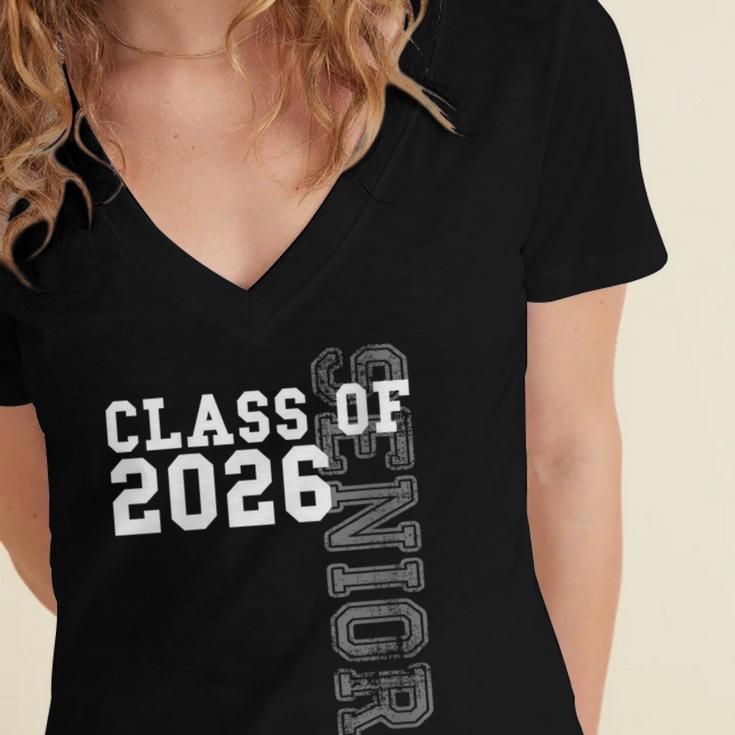 Women's Senior Class Of 2026 Graduation Year High School & College Women's Jersey Short Sleeve Deep V-Neck Tshirt