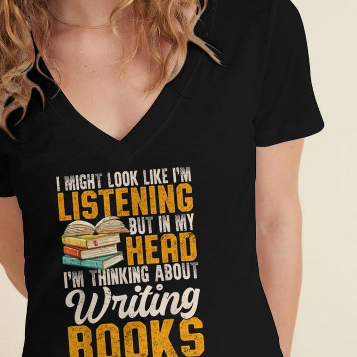 Writer Book Published Author Writers Men Women Women's Jersey Short Sleeve Deep V-Neck Tshirt