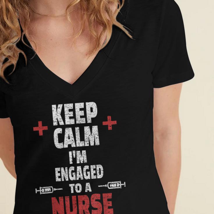 Xmas Nurse Graduation Keep Calm I'm Almost A Nurse Women's Jersey Short Sleeve Deep V-Neck Tshirt