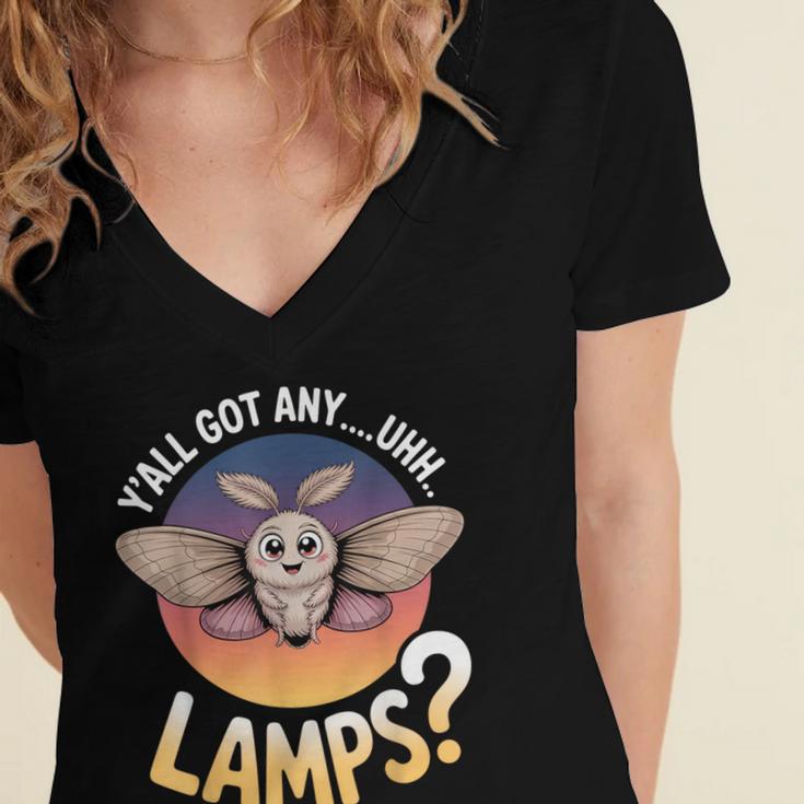 Y'All Got AnyUhhLamps Introvert Humor Casual Women's Jersey Short Sleeve Deep V-Neck Tshirt Y'All Got AnyUhhLamps Introvert Humor Casual Women's Jersey Short Sleeve Deep V-Neck Tshirt