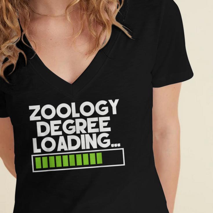 Zoology Degree Loading Zoologist Graduation Student Tee Women's Jersey Short Sleeve Deep V-Neck Tshirt