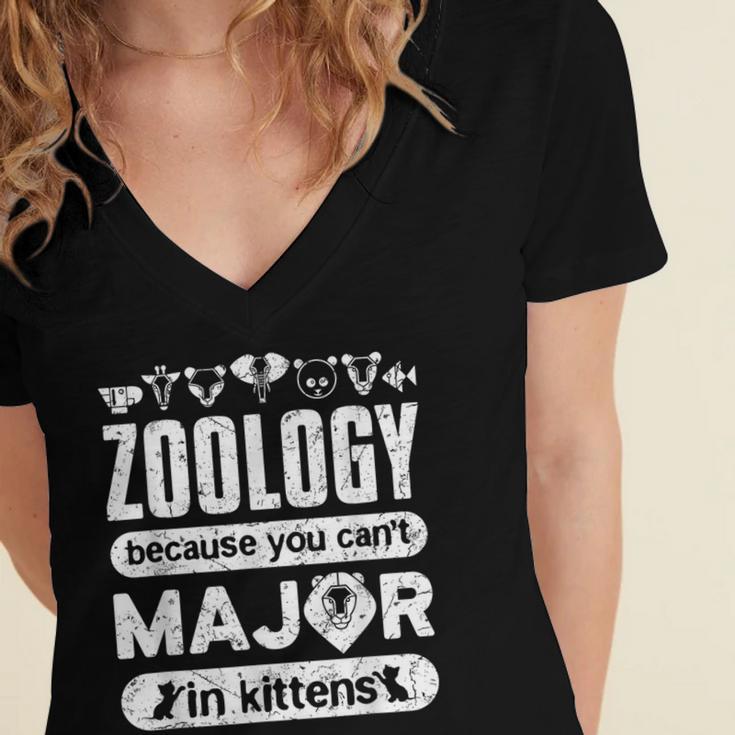Zoology Major Graduation Zoology Quote Women's Jersey Short Sleeve Deep V-Neck Tshirt
