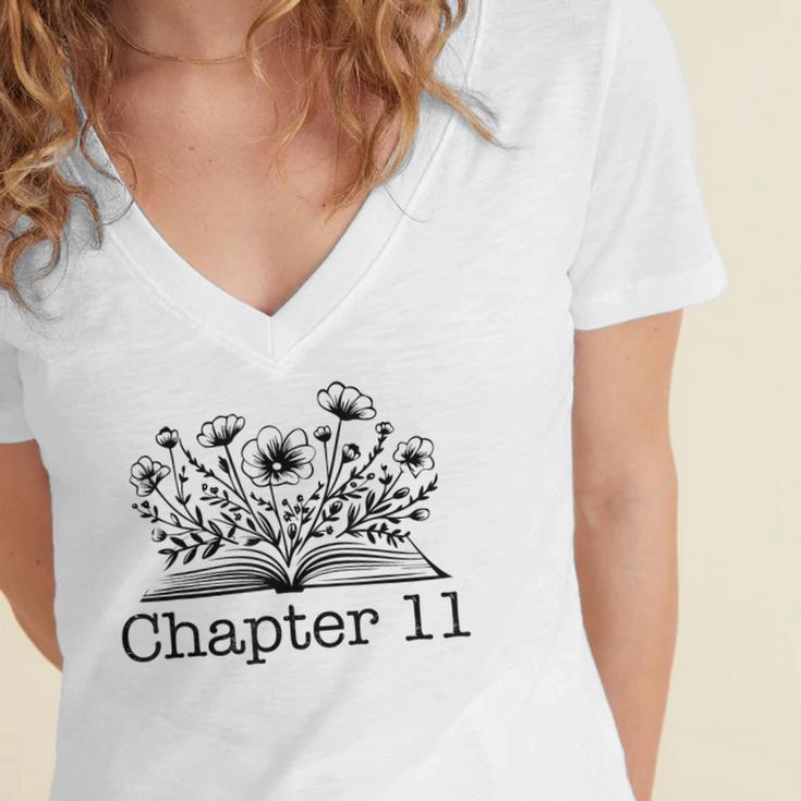 11th Birthday Girl Chapter 11 Reading Book Lover 11 Year Old Women's Jersey Short Sleeve Deep V-Neck Tshirt 11th Birthday Girl Chapter 11 Reading Book Lover 11 Year Old Women's Jersey Short Sleeve Deep V-Neck Tshirt