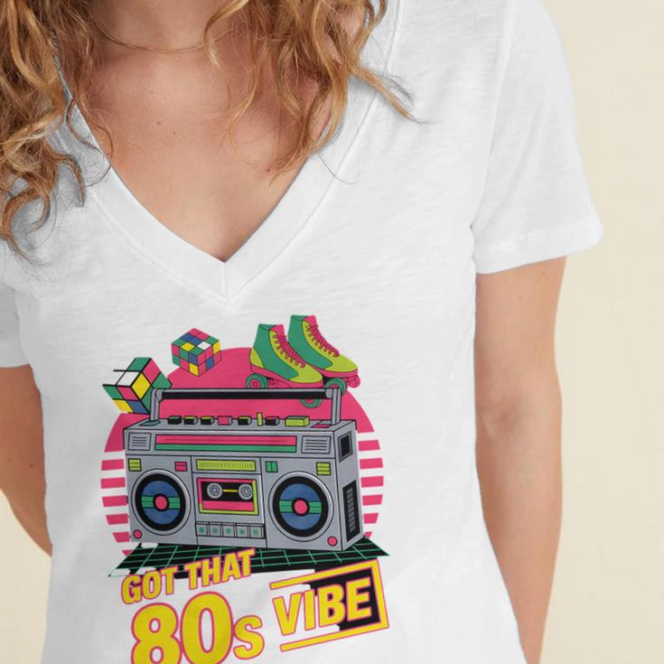 1980s 80s Reunion Nostalgia Memories Music School Grew Up Premium Tri-Blend Women's Jersey Short Sleeve Deep V-Neck Tshirt 1980s 80s Reunion Nostalgia Memories Music School Grew Up Premium Tri-Blend Women's Jersey Short Sleeve Deep V-Neck Tshirt