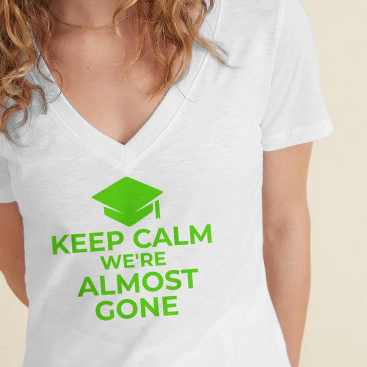 2018 Graduation Red Green High School Color Women's Jersey Short Sleeve Deep V-Neck Tshirt