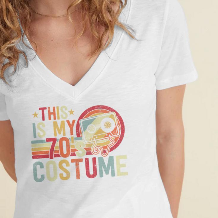 This Is My 70's Costume Retro Style Nostalgia 1970s Vintage Premium Tri-Blend Women's Jersey Short Sleeve Deep V-Neck Tshirt