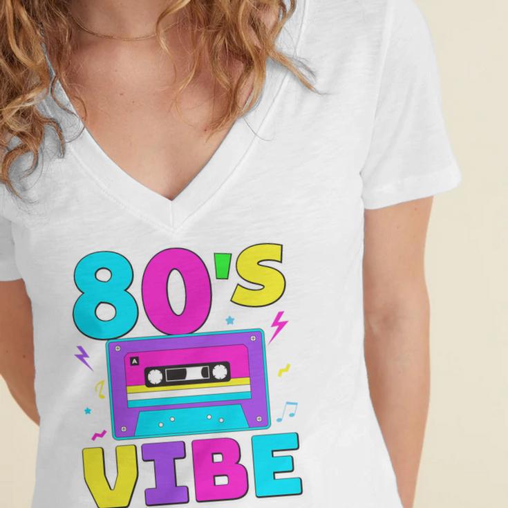 80's Vibe Retro Style Cassette Tape Nostalgia 1980s Party Premium Tri-Blend Women's Jersey Short Sleeve Deep V-Neck Tshirt 80's Vibe Retro Style Cassette Tape Nostalgia 1980s Party Premium Tri-Blend Women's Jersey Short Sleeve Deep V-Neck Tshirt