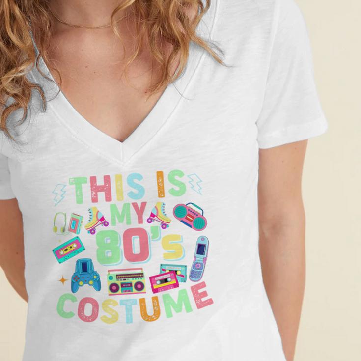 This Is My 90s Costume Mixtape Era Outfits Nostalgia 1990s Premium Tri-Blend Women's Jersey Short Sleeve Deep V-Neck Tshirt