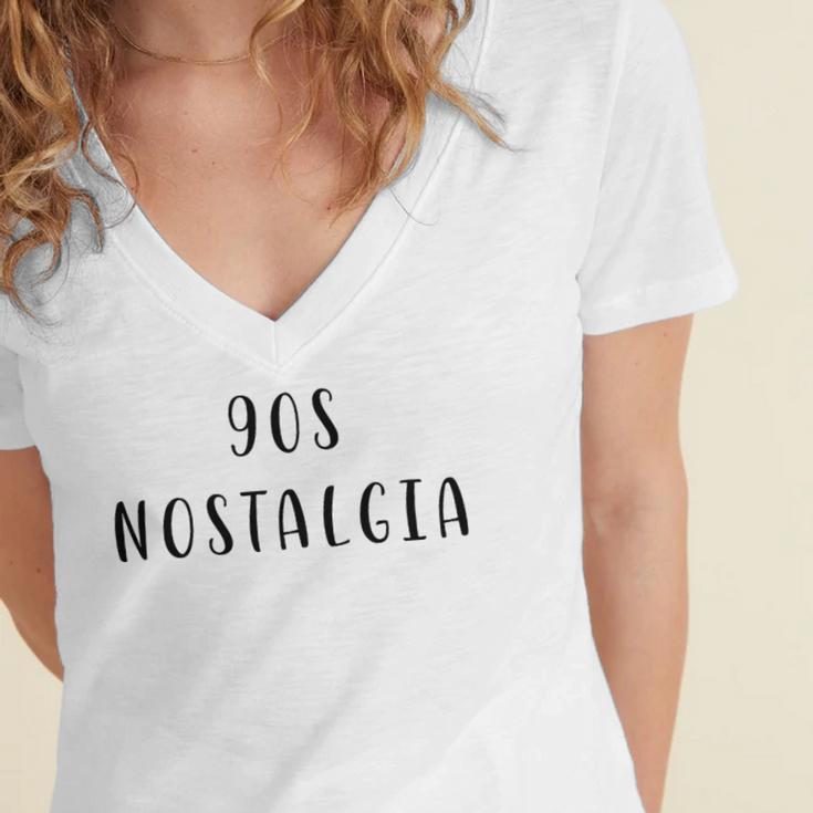 90s Nostalgia Nostalgic Statement Premium Tri-Blend Women's Jersey Short Sleeve Deep V-Neck Tshirt