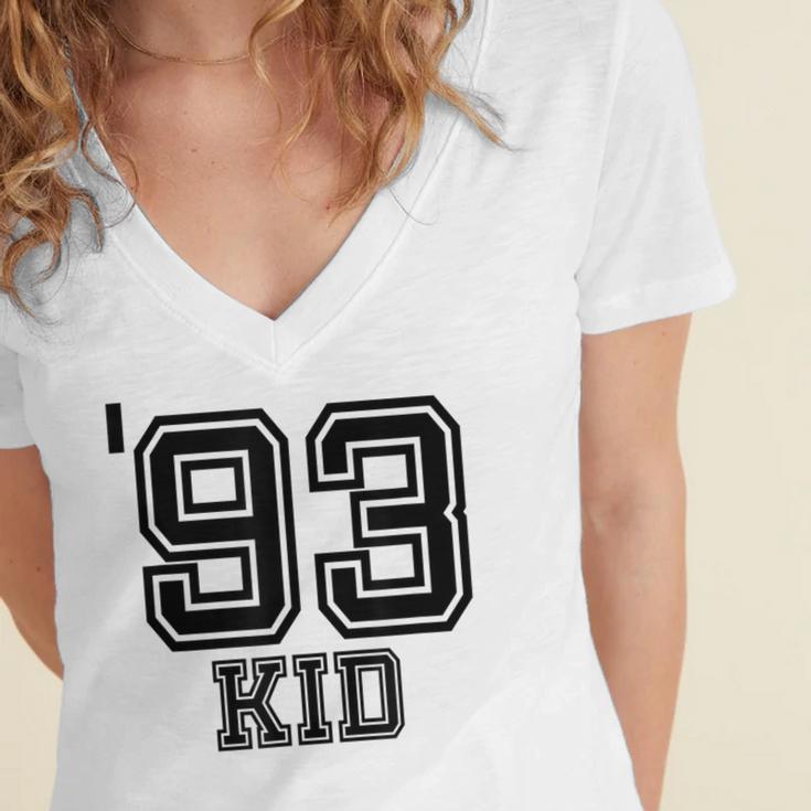 '93 Kid Perfect Vintage Retro Nostalgia Gear For Year 1993 Women's Jersey Short Sleeve Deep V-Neck Tshirt