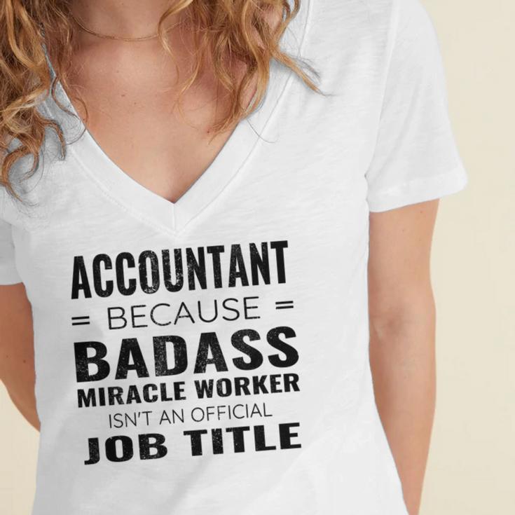 Accountant Graduation Future Accountant Men Women Women's Jersey Short Sleeve Deep V-Neck Tshirt