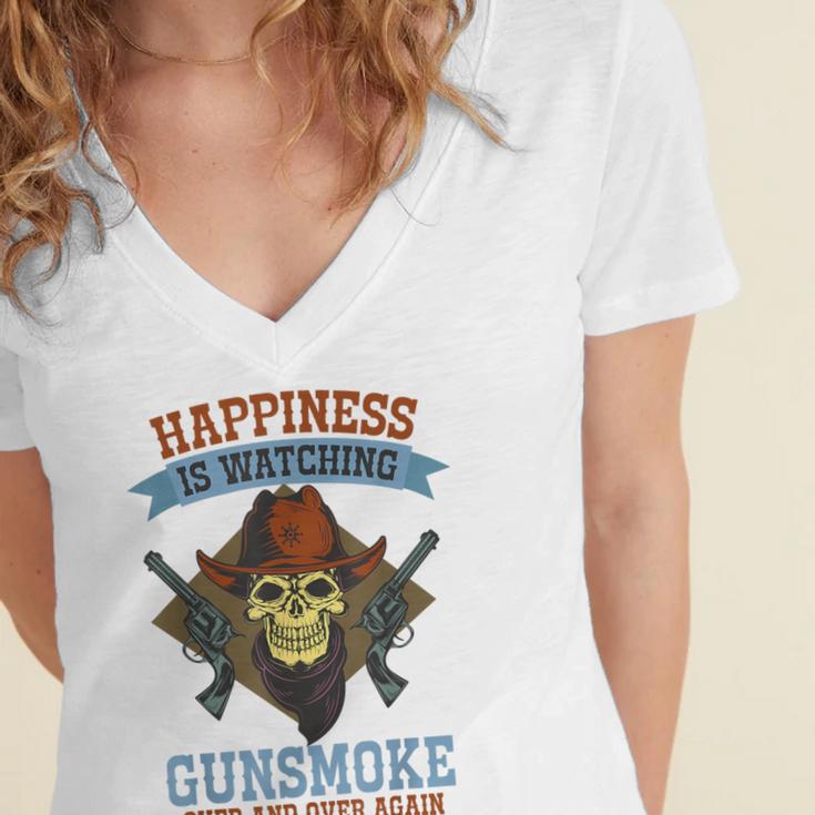 Over And Over Again Cowboys Western Nostalgia Movies Women's Jersey Short Sleeve Deep V-Neck Tshirt