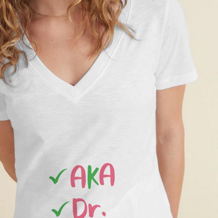 AKA Doctor Medical Worker Appreciation Graduation Women's Jersey Short Sleeve Deep V-Neck Tshirt