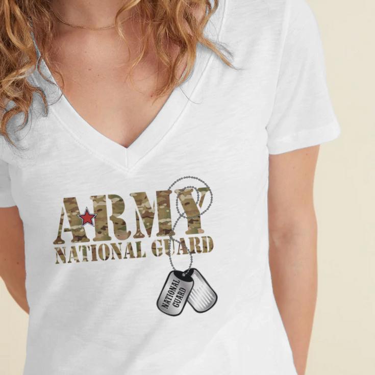 Army National Guard Mom Army National Guard Graduation Mom Women's Jersey Short Sleeve Deep V-Neck Tshirt