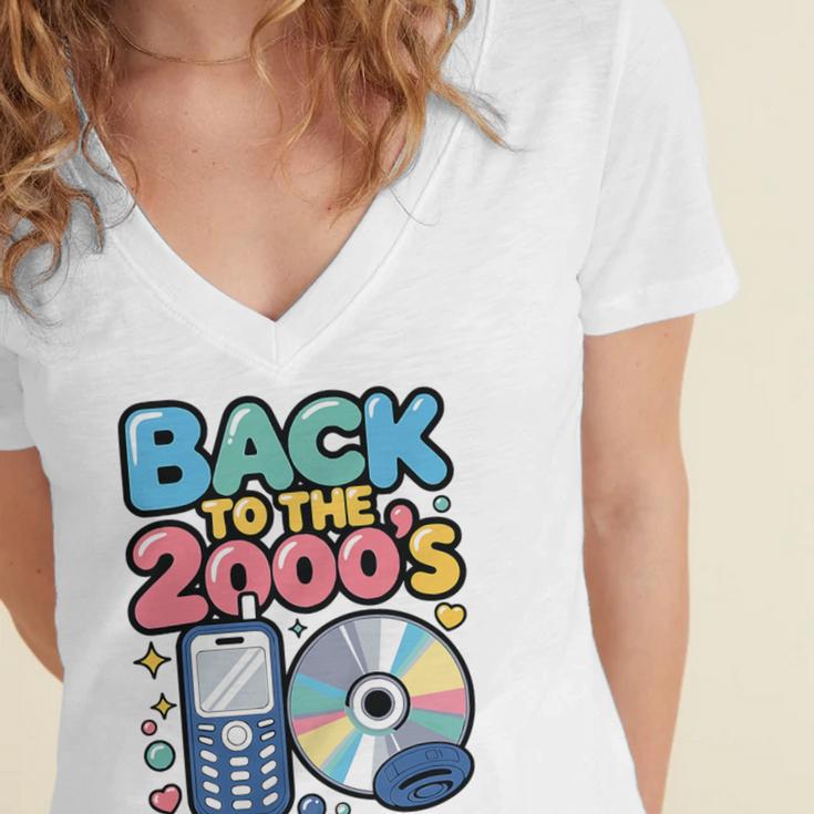 Back To The 2000s Retro Nostalgia Premium Tri-Blend Women's Jersey Short Sleeve Deep V-Neck Tshirt