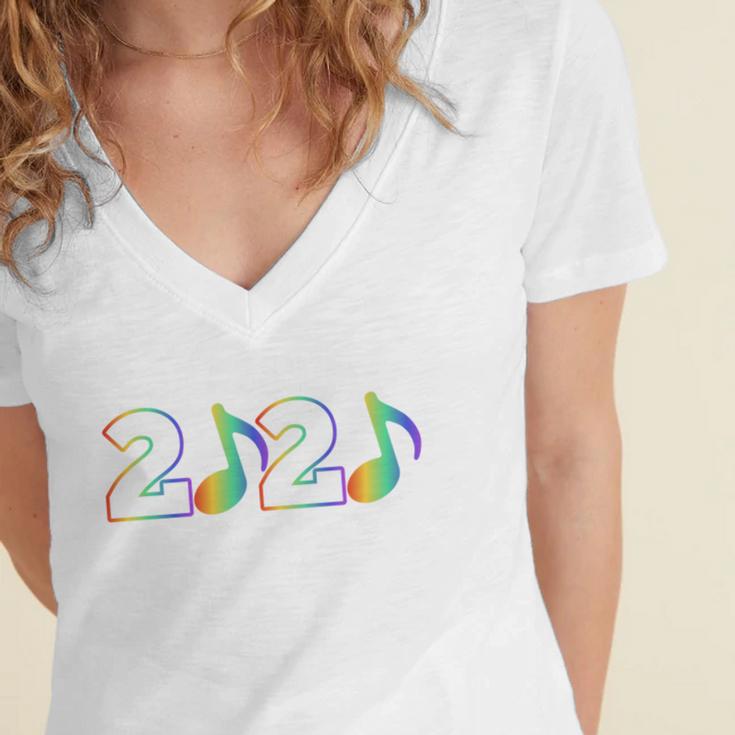 Band Geek Music Class Of 2020 Graduation Women's Jersey Short Sleeve Deep V-Neck Tshirt