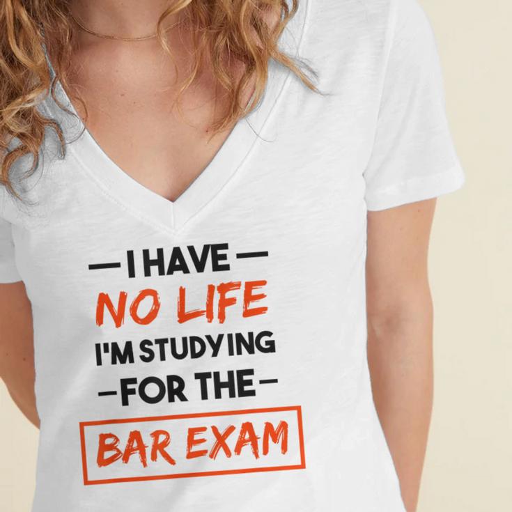 Bar Exam Tee Shirt Law School Graduation Women's Jersey Short Sleeve Deep V-Neck Tshirt