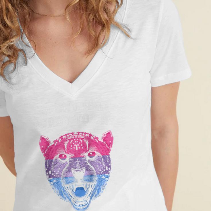 Bi Shy And Ready To Cry Bisexual Introvert Bi Pride Raglan Baseball Tee Women's Jersey Short Sleeve Deep V-Neck Tshirt Bi Shy And Ready To Cry Bisexual Introvert Bi Pride Raglan Baseball Tee Women's Jersey Short Sleeve Deep V-Neck Tshirt