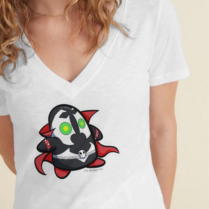 BODO Spawn Character Comic Book Shirt Premium Tri-Blend Women's Jersey Short Sleeve Deep V-Neck Tshirt