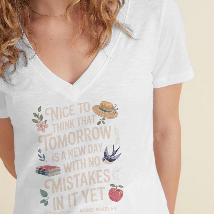 Book Lover Tomorrow Quote Anne Shirley Premium Tri-Blend Women's Jersey Short Sleeve Deep V-Neck Tshirt Book Lover Tomorrow Quote Anne Shirley Premium Tri-Blend Women's Jersey Short Sleeve Deep V-Neck Tshirt