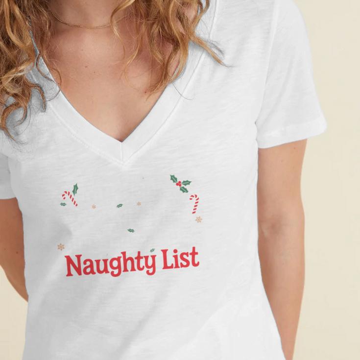 My Book Preference Naughty List Readers Christmas Joke Women's Jersey Short Sleeve Deep V-Neck Tshirt My Book Preference Naughty List Readers Christmas Joke Women's Jersey Short Sleeve Deep V-Neck Tshirt