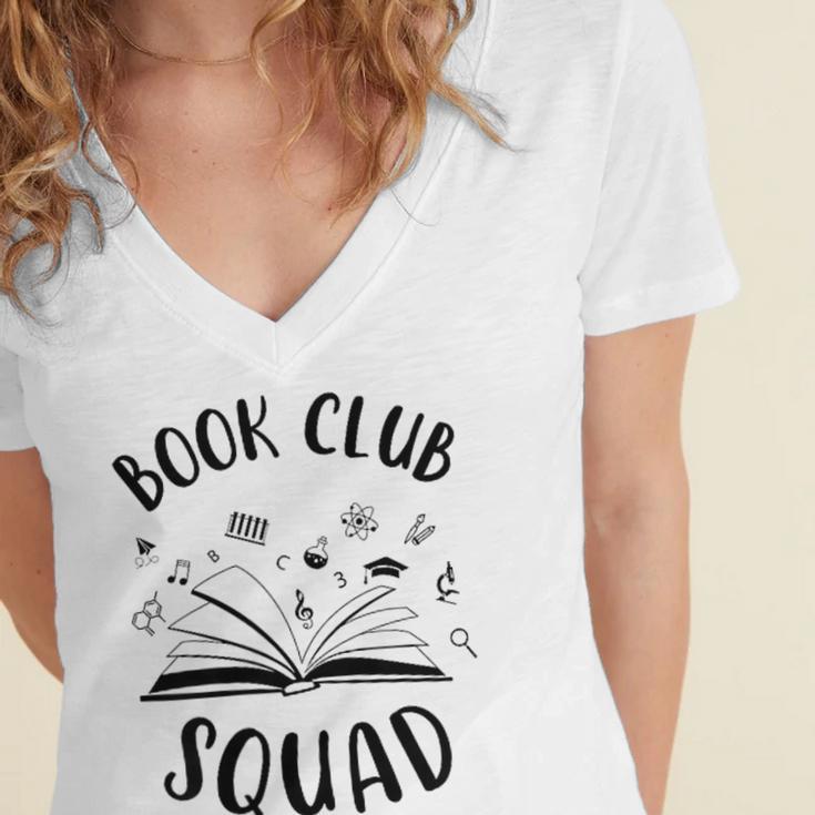 Books Club Squad Reading Book Lover Book Minimalist Team Tee Women's Jersey Short Sleeve Deep V-Neck Tshirt Books Club Squad Reading Book Lover Book Minimalist Team Tee Women's Jersey Short Sleeve Deep V-Neck Tshirt