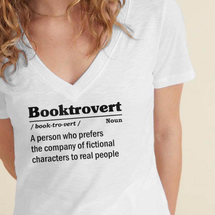 Booktrovert Definition Bookish Introvert Book Lover Women's Jersey Short Sleeve Deep V-Neck Tshirt Booktrovert Definition Bookish Introvert Book Lover Women's Jersey Short Sleeve Deep V-Neck Tshirt