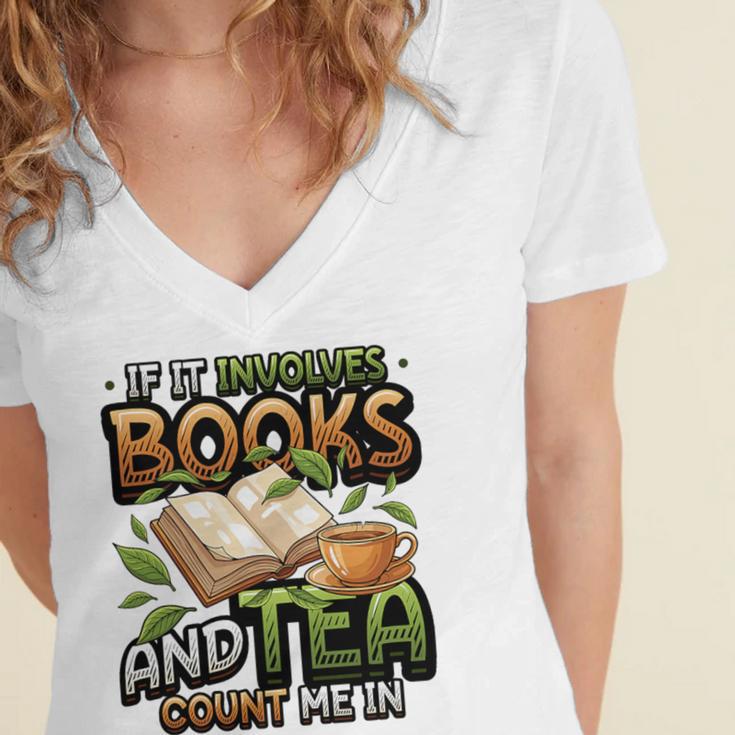 Bookworm If It Involves Books And Tea Lover Reading Premium Tri-Blend Women's Jersey Short Sleeve Deep V-Neck Tshirt Bookworm If It Involves Books And Tea Lover Reading Premium Tri-Blend Women's Jersey Short Sleeve Deep V-Neck Tshirt