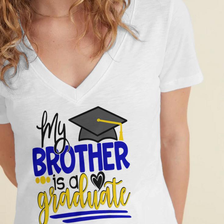 My Brother Is A Graduate Shirt Matching Family Graduation Women's Jersey Short Sleeve Deep V-Neck Tshirt