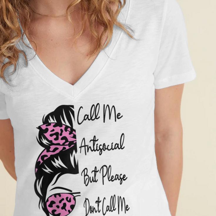 Call Me Antisocial But Please Don't Call Me Introvert Raglan Baseball Tee Women's Jersey Short Sleeve Deep V-Neck Tshirt Call Me Antisocial But Please Don't Call Me Introvert Raglan Baseball Tee Women's Jersey Short Sleeve Deep V-Neck Tshirt