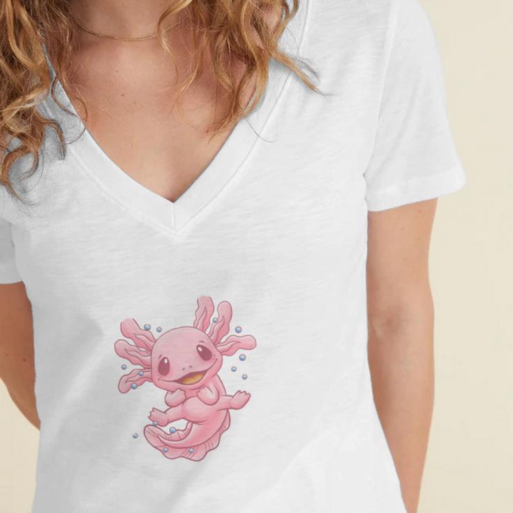 If I Cant Bring My Axolotl Im Not Going Salamander Introvert Women's Jersey Short Sleeve Deep V-Neck Tshirt If I Cant Bring My Axolotl Im Not Going Salamander Introvert Women's Jersey Short Sleeve Deep V-Neck Tshirt