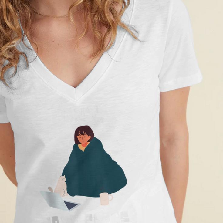 Can't Have Plans Introvert Staying Home Women's Jersey Short Sleeve Deep V-Neck Tshirt Can't Have Plans Introvert Staying Home Women's Jersey Short Sleeve Deep V-Neck Tshirt