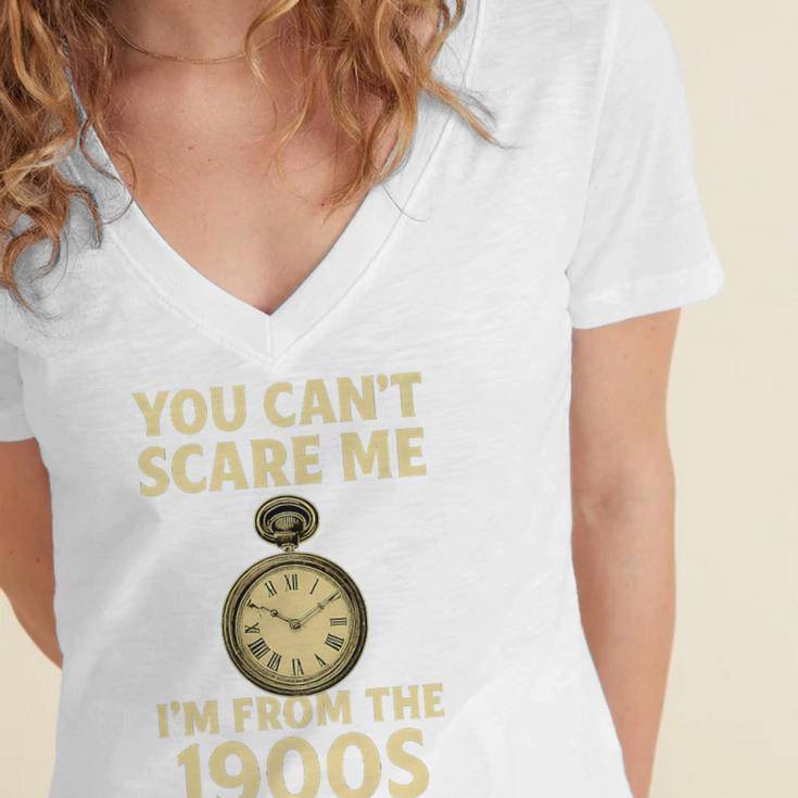 You Can't Scare Me I'm From The 1900s Vintage Pocket Watch Premium Women's Jersey Short Sleeve Deep V-Neck Tshirt