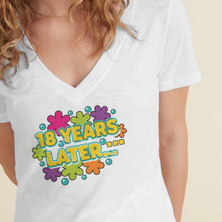 Cartoons Retro 18 Years Later Groovy Pop Art Nostalgia Premium Tri-Blend Women's Jersey Short Sleeve Deep V-Neck Tshirt Cartoons Retro 18 Years Later Groovy Pop Art Nostalgia Premium Tri-Blend Women's Jersey Short Sleeve Deep V-Neck Tshirt