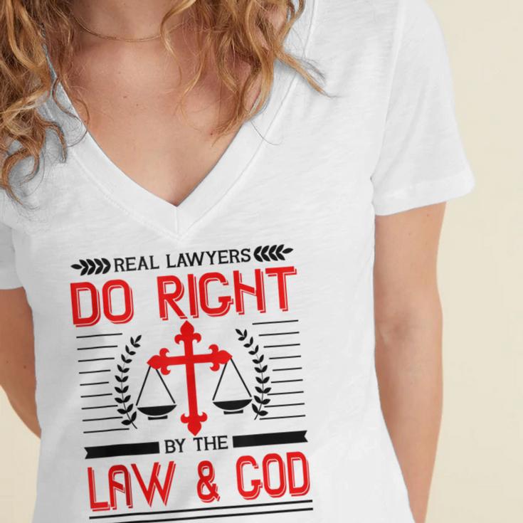 Christian Lawyer Attorney Law Student Graduation Exam Women's Jersey Short Sleeve Deep V-Neck Tshirt
