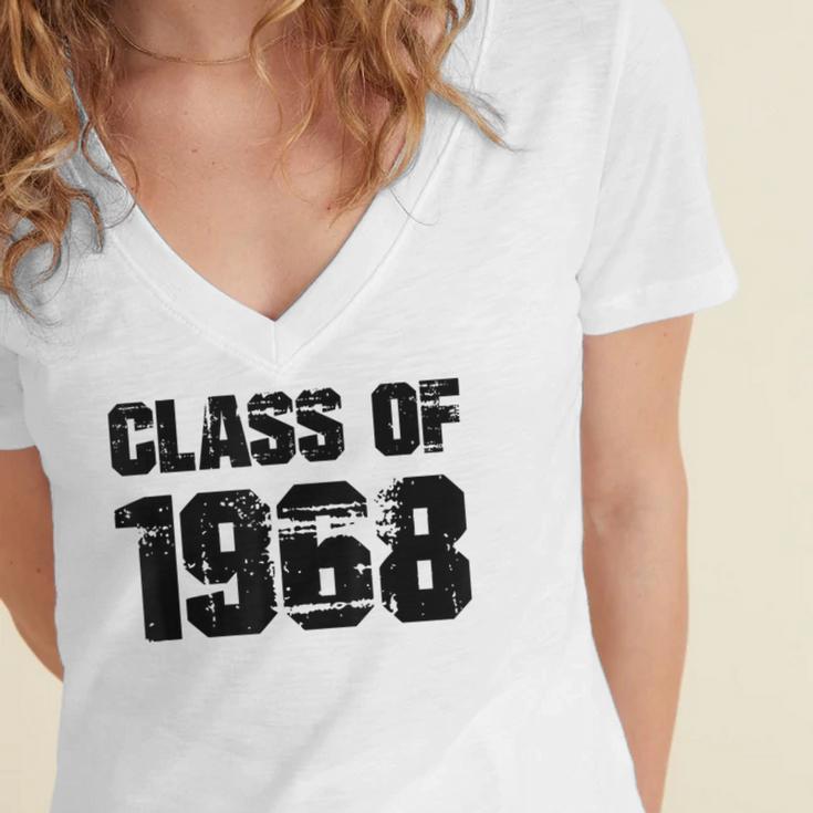 Class Of 1968 High School College Graduation Reunion Women's Jersey Short Sleeve Deep V-Neck Tshirt