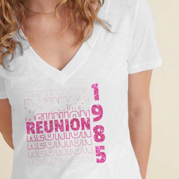 Class Of 1985 Reunion 85 Graduation Reunion 1985 Women's Jersey Short Sleeve Deep V-Neck Tshirt