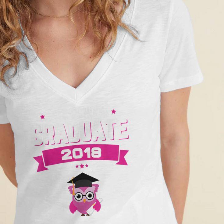 Class Of 2018 Preschool Graduation Girls Pre K Women's Jersey Short Sleeve Deep V-Neck Tshirt