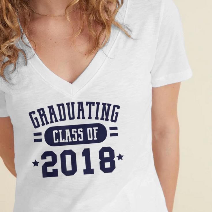 Class Of 2018 Shirts For Seniors Graduation Women's Jersey Short Sleeve Deep V-Neck Tshirt