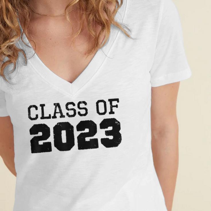 Class Of 2023 Future Graduation Vintage T-Shirt Women's Jersey Short Sleeve Deep V-Neck Tshirt