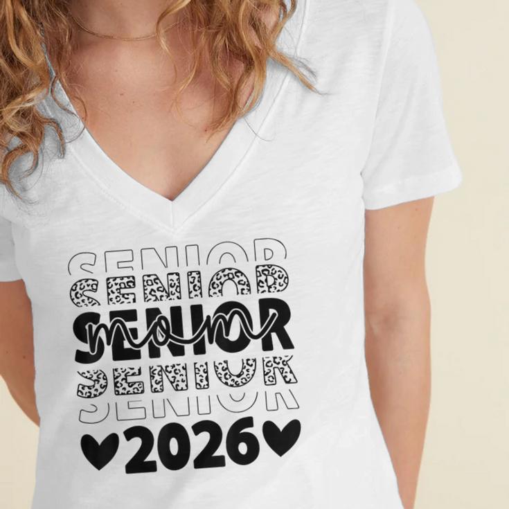 Class Of 2026 Senior Graduation Year Women's Jersey Short Sleeve Deep V-Neck Tshirt