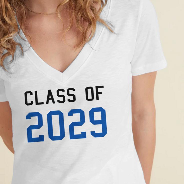 Class Of 2029 Graduation T-Shirts Women's Jersey Short Sleeve Deep V-Neck Tshirt