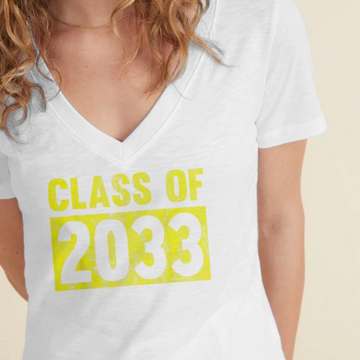 Class Of 2033 Future Graduation Tee T-Shirt Women's Jersey Short Sleeve Deep V-Neck Tshirt